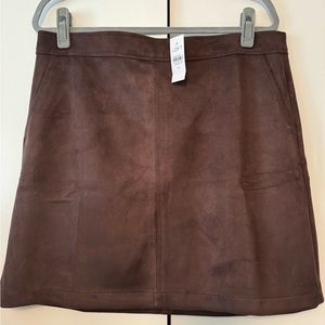 NWT LOFT brown suede skirt